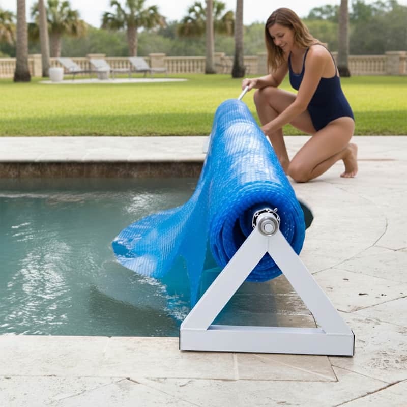 16-Inch White Black Hydro Tools Solar Reel System for Swimming Pools