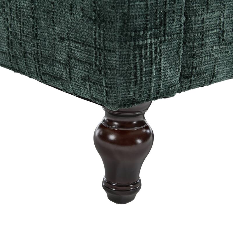 Modern Style Chenille 2-Seater Wood-Legged Sofa With Led Light, Usb Charging Port And Storage Bag Living Room Bedroom Study Room