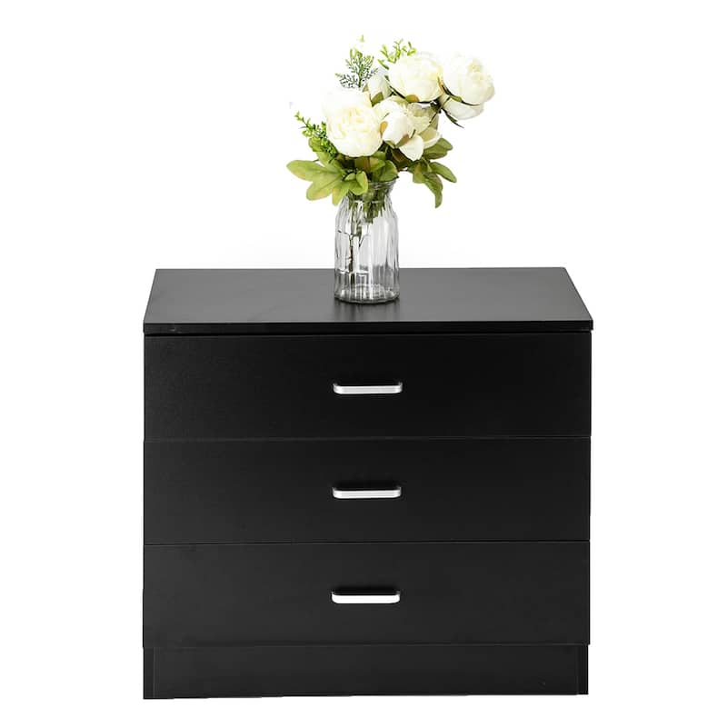 Wood Simple Dresser 3-Drawer Chest - Black