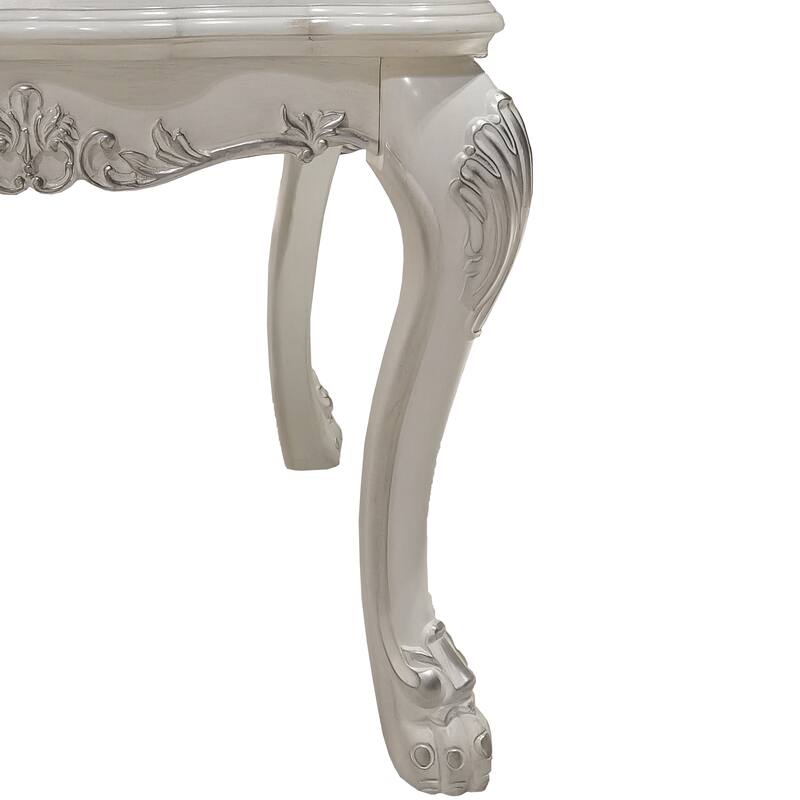 Bone White End Table With Claw Leg