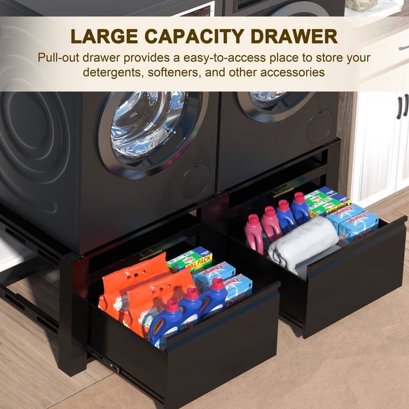 VEIKOUS Laundry Pedestal for Washer and Dryer with Large Capacity Drawer