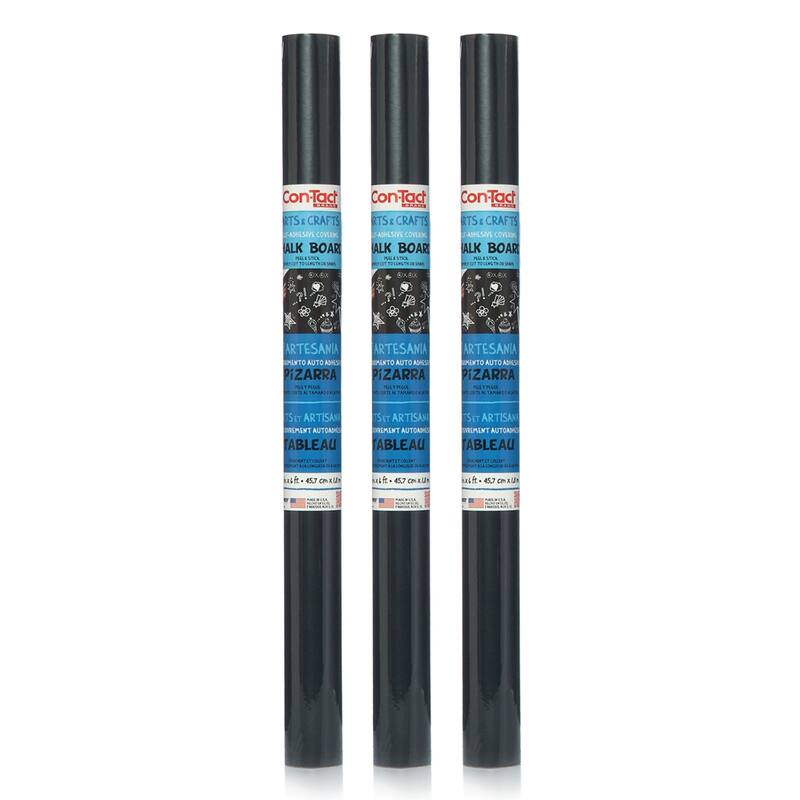 Con-Tact Brand Adhesive Chalkboard Roll, 18" x 6', 3 Rolls