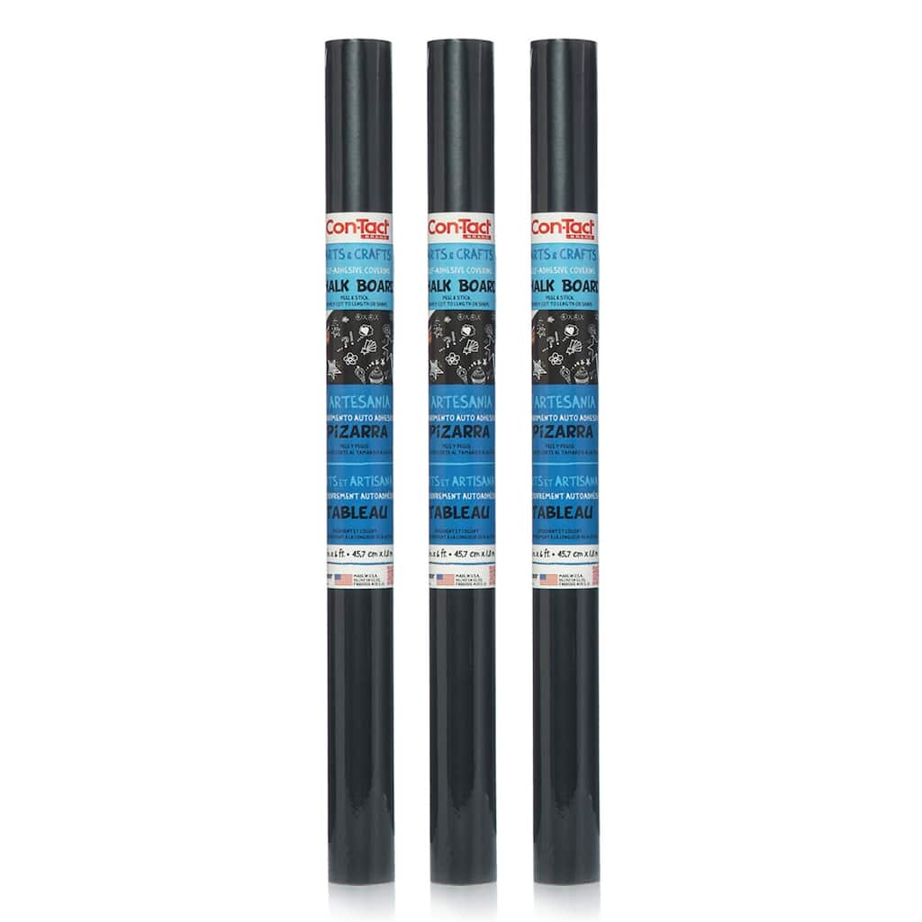 Con-Tact Brand Adhesive Chalkboard Roll, 18" x 6', 3 Rolls