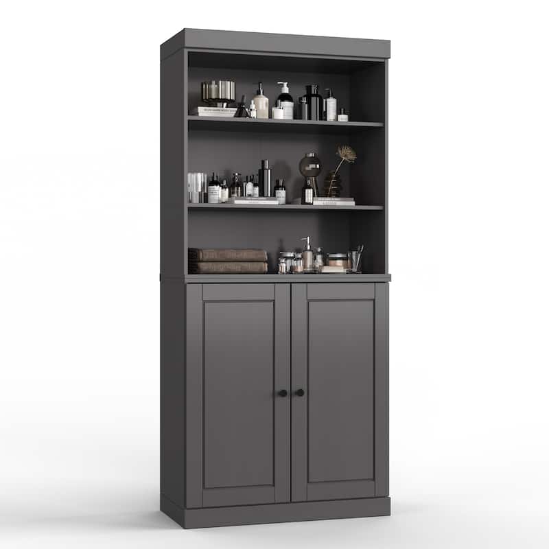 100% Solid Wood 32" Bathroom Cabinet with Optional Doors, 2-Drawers by Palace Imports