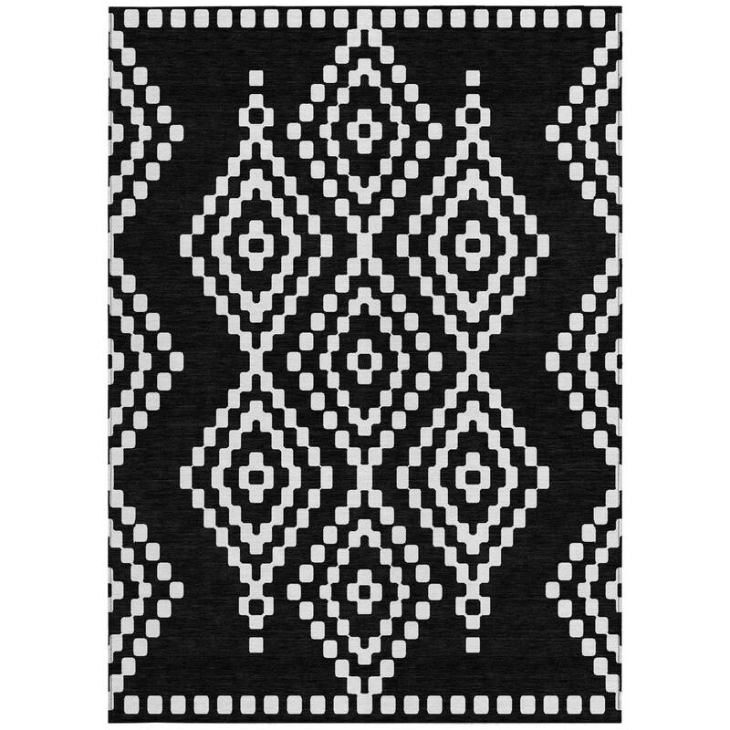 HomeRoots Geometric Transitional Rectangle Outdoor Rug
