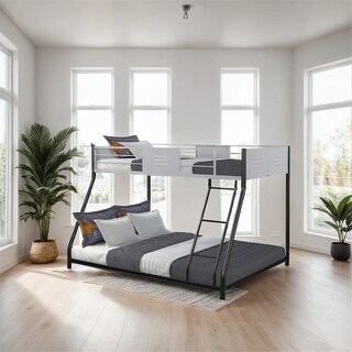 Metal Twin over Full Bunk Bed, Heavy-duty Sturdy Metal, Noise Reduced