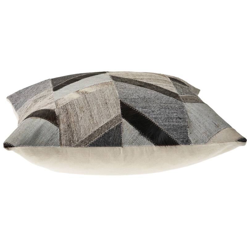 20" Gray and Brown Chevron Square Throw Pillow