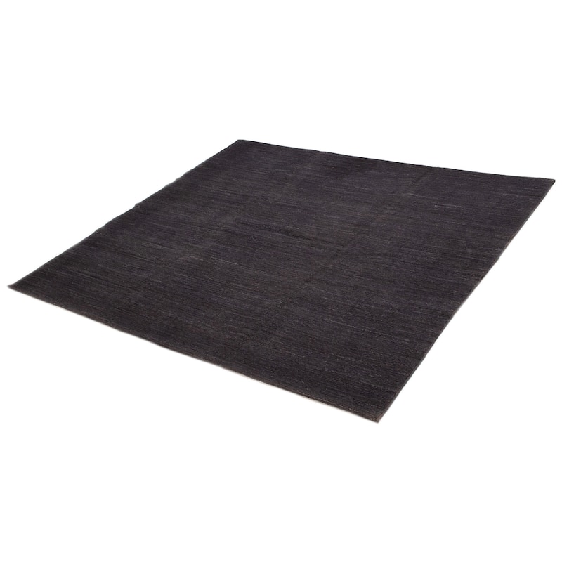 ECARPETGALLERY Flat-Weave Natural Black Wool Kilim - 7'5 x 8'2