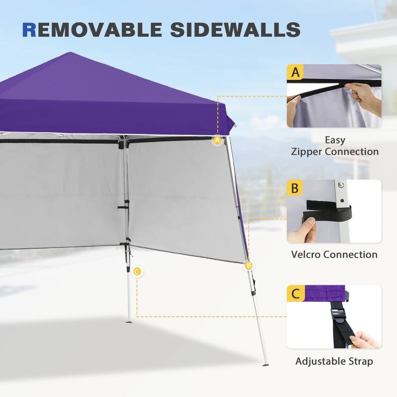 EAGLE PEAK Day Tripper 8x8 Aluminum Super-Lightweight Slant Leg Pop Up Canopy with 3 Removable Walls, Blue