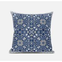 18âundefined Blue Gray Paisley Zippered Suede Throw Pillow - Bed Bath ...