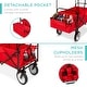 preview thumbnail 7 of 14, Collapsible Garden Cart Removable Canopy Folding Wagon Utility Cart - 49.2 x 20.5 x 45.27 inches