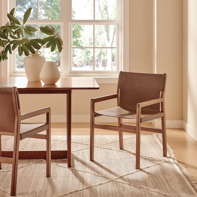Orín Leather Dining Chair - Nutmeg Brown