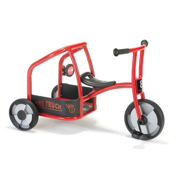 slide 2 of 6, Winther Circleline Fire Truck Tricycle Red, Black - Assembled - Kids