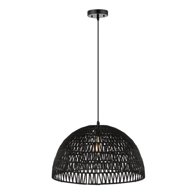 Jigu 1-Light Woven Rattan/Iron LED Pendant, by JONATHAN Y