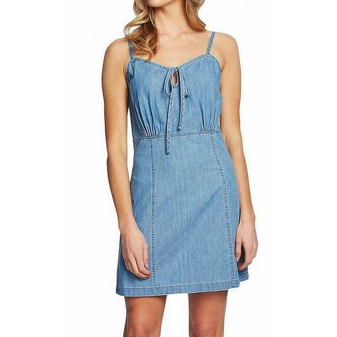 tie front denim dress