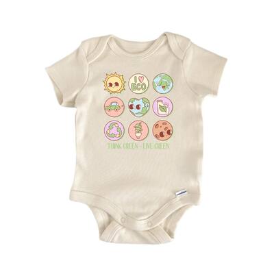 Think green Live Green Earth Day - Baby Boy Girl Clothes Bodysuit Funny Cute Newborn