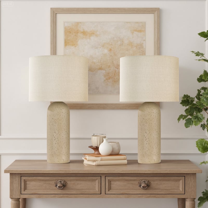 26.7" Ceramic Accent Table Lamp, Bedside Table Lamps With 3-way Dimming Switch