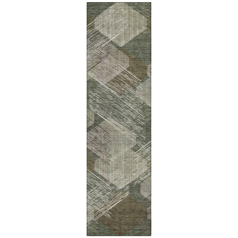 Machine Washable Indoor/ Outdoor Modern Hotchkiss Chantille Rug
