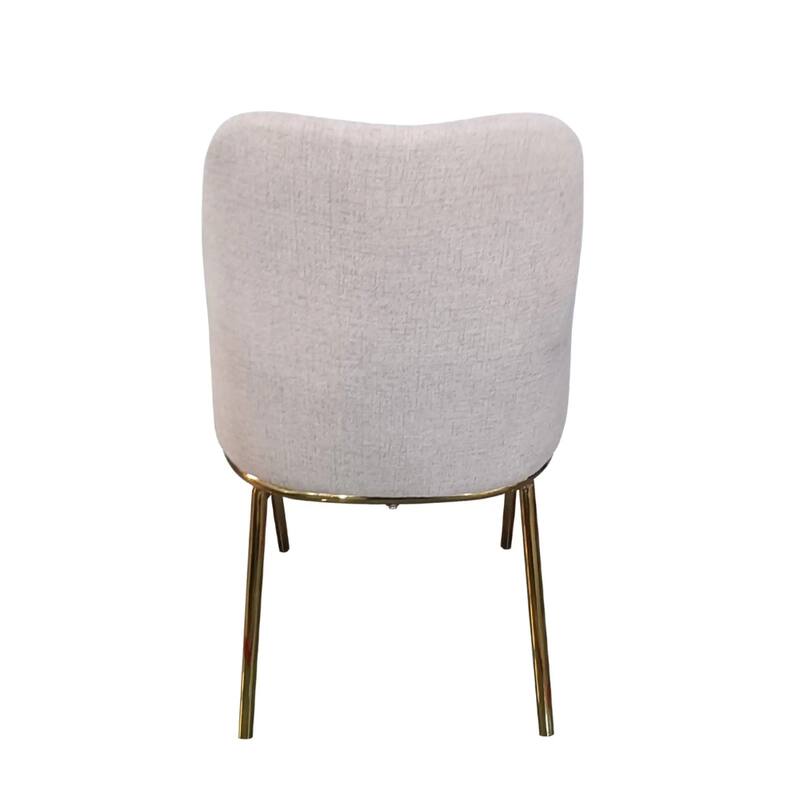 Lumen Modern Upholstered Kitchen Dining Chair with Gold Steel Legs Ergonomic Accent Chair