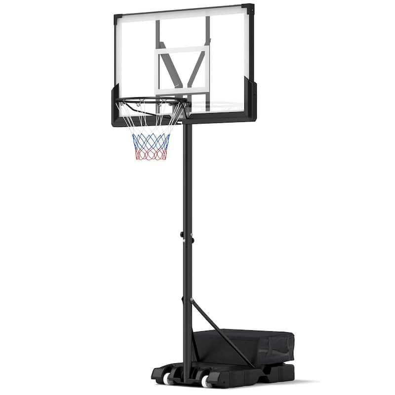 Basketball Hoop Outdoor Height Adjustable Basketball Goal System - Black