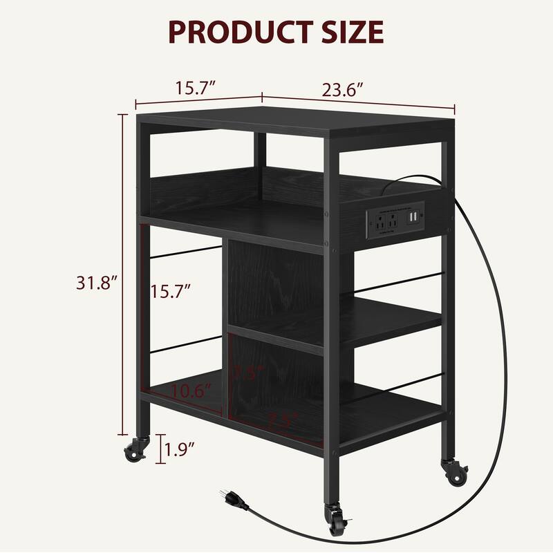 Farmhouse Movable File Cabinet Printer Stand for Home Office
