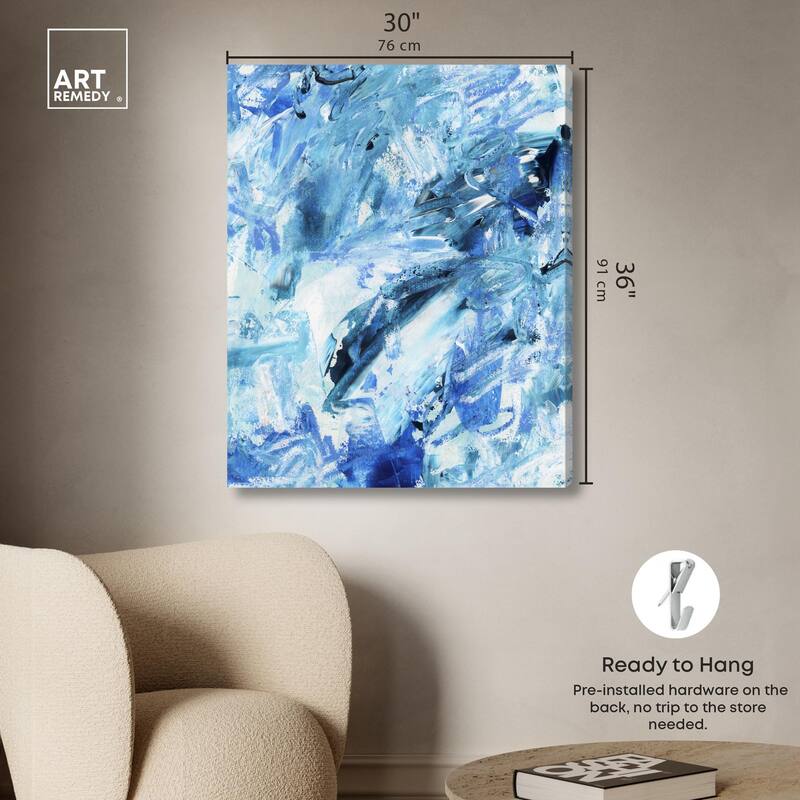 Impasto Blues Canvas by Art Remedy, Gallery Wrapped