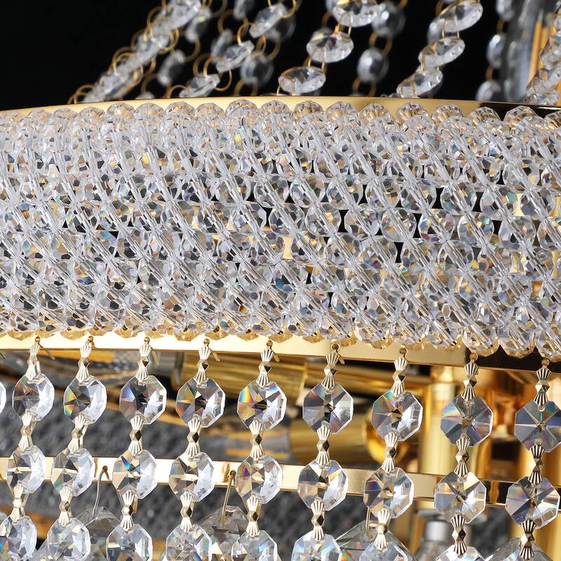 28-Inch Crystal Chandelier Lighting Modern Interior Luxury K9 Bedroom Crystal Chandelier Ceiling Light