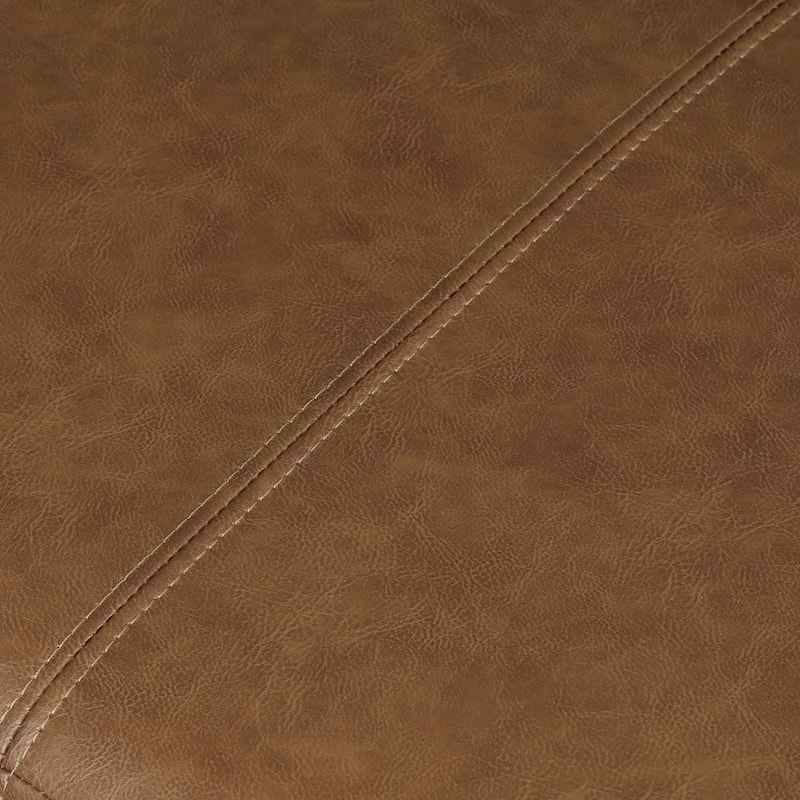 Adeco 46" Faux Leather Storage Ottoman Bench with Nailhead Trim