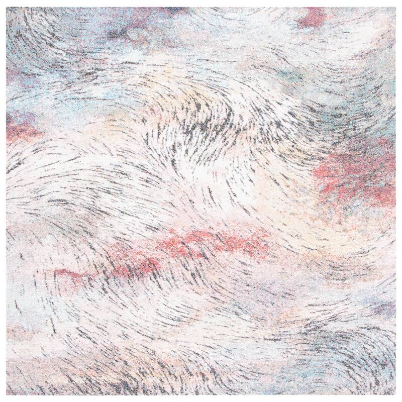 SAFAVIEH Phoenix Tifanie Vintage Rug - 6'7" Square - Ivory/Pink