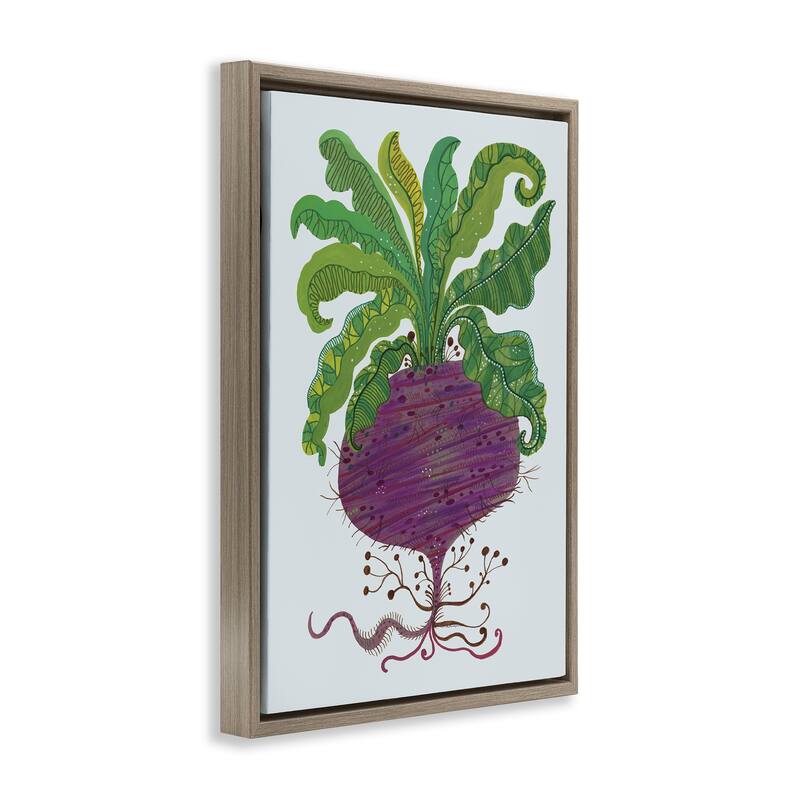 Stupell Stylized Beetroot Vegetable Framed Floater Canvas Wall Art Design By Kay Widdowson