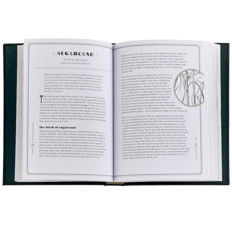 Graphic Image The Druken Botanist Coffee Table Book, Leather, Green
