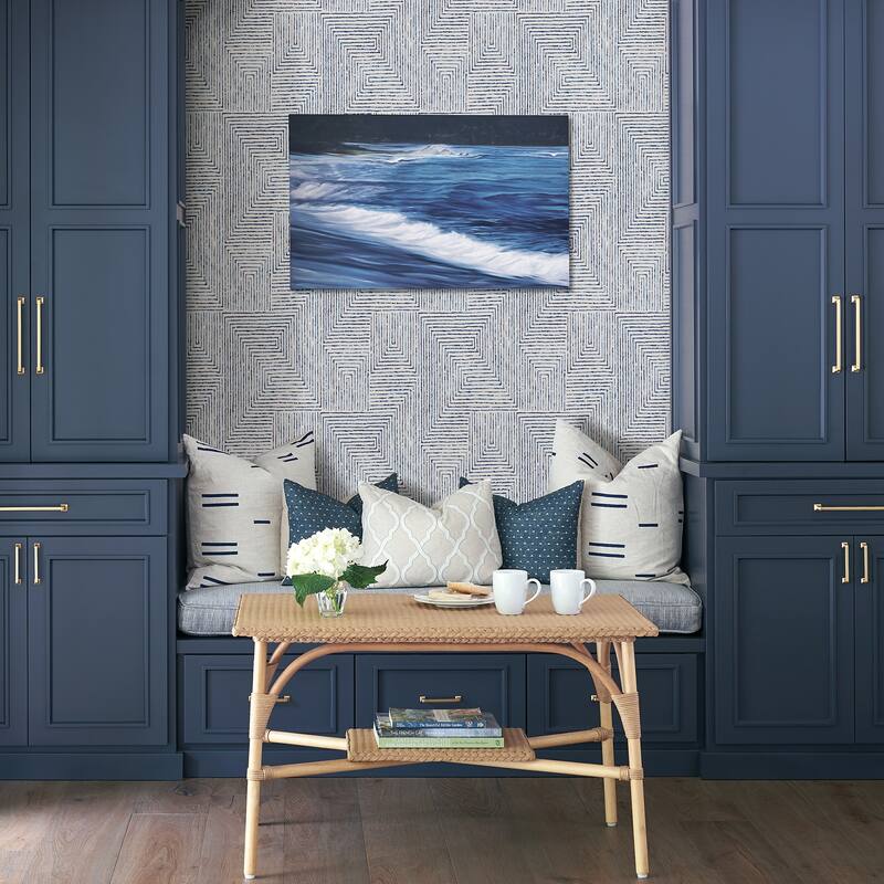 Scott Living Merritt Indigo Geometric Wallpaper