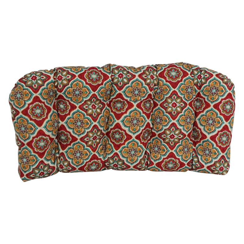 42-inch Rounded Back Tufted Outdoor Loveseat/Bench Cushion
