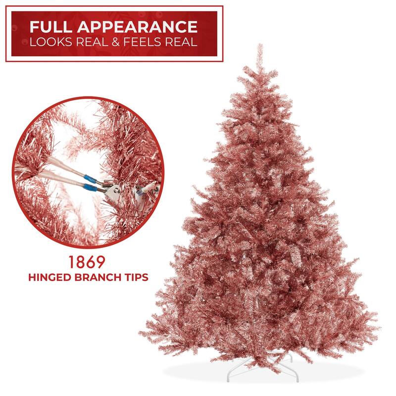 75ft Rose Gold Artificial Holiday Christmas Tree with Metal Stand - Rose Gold - 7.5 ft