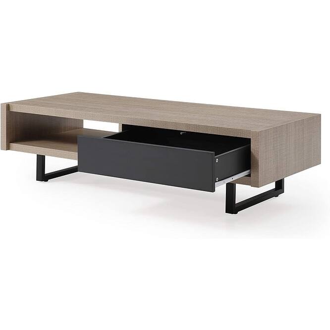 Mid-Century Modern Ash Living Room Coffee Table,tan - Tan