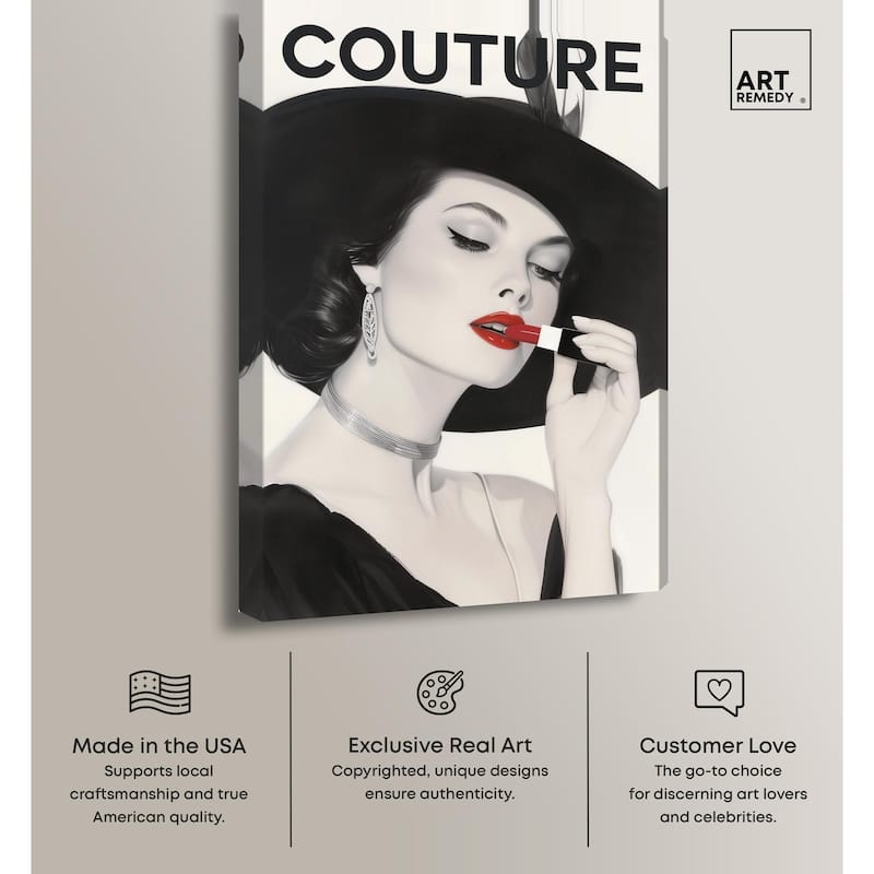 Lipstick Magazine Cover Canvas by Art Remedy, Gallery Wrapped