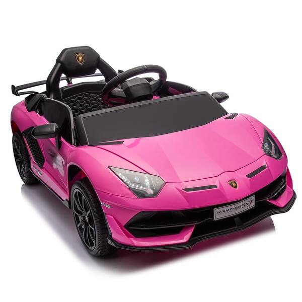 slide 2 of 80, 12V Lamborghini Aventador Xago Kids Ride-On Car with Parents Remote Control, Early Education Features, and LED Lights Pink