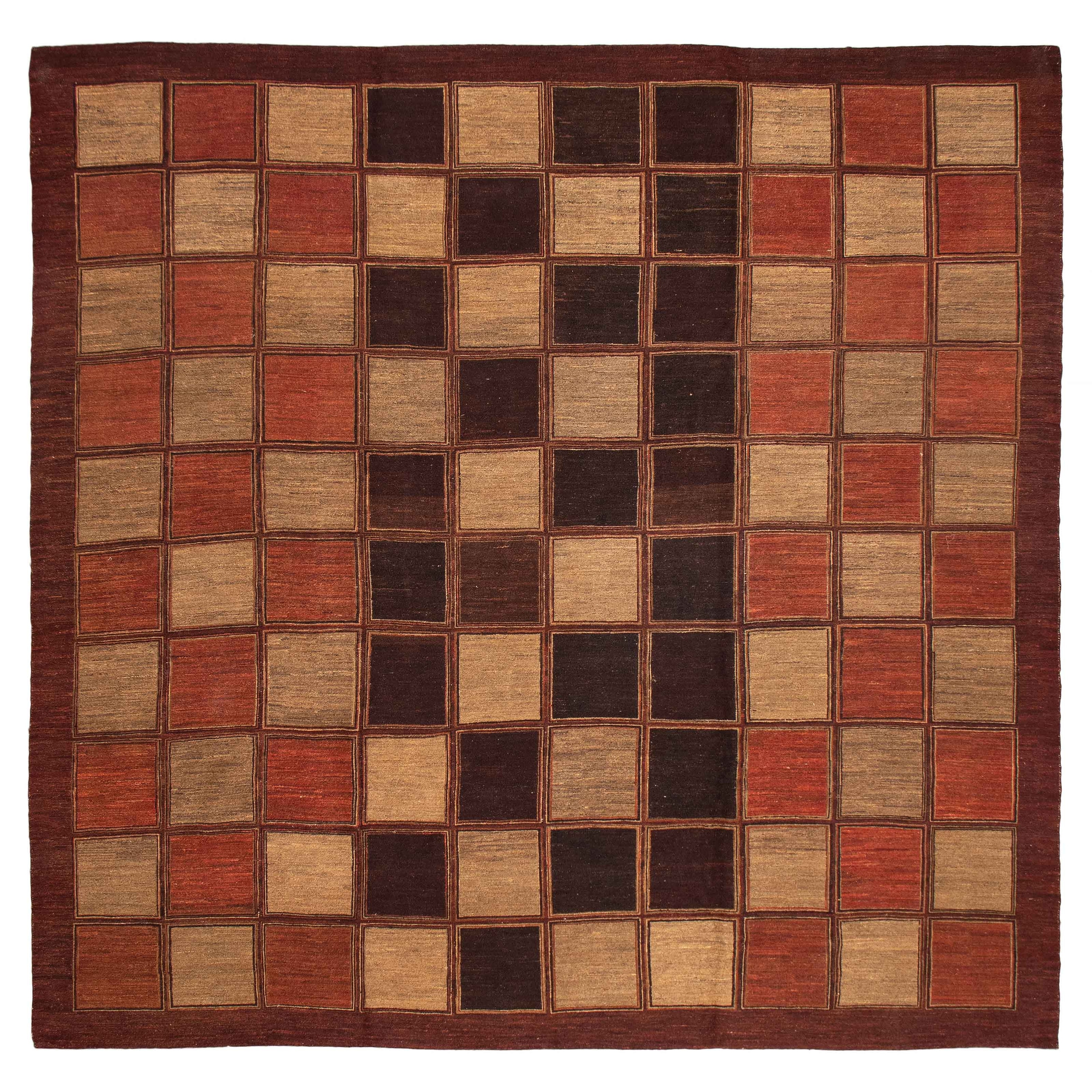 ECARPETGALLERY Flat-Weave Lahor Finest Red Wool Tapestry Kilim - 12'10 x 12'2