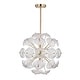 preview thumbnail 4 of 9, Nafli 18 Inch Texture Glass Brass Chandelier with 8 Light