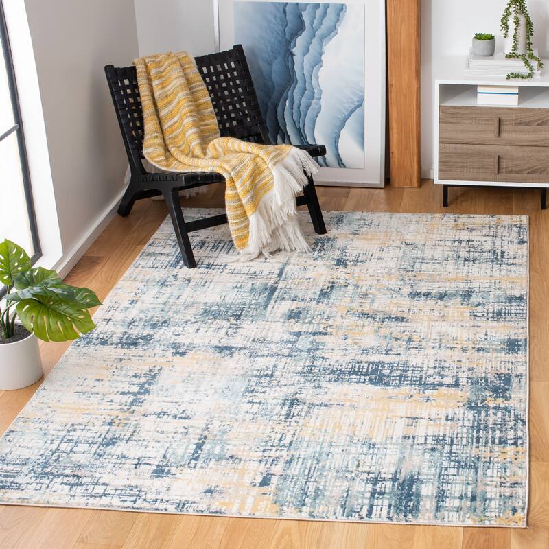 SAFAVIEH Skyler Finchen Modern Abstract Rug - 8' x 10' - Navy/Gold