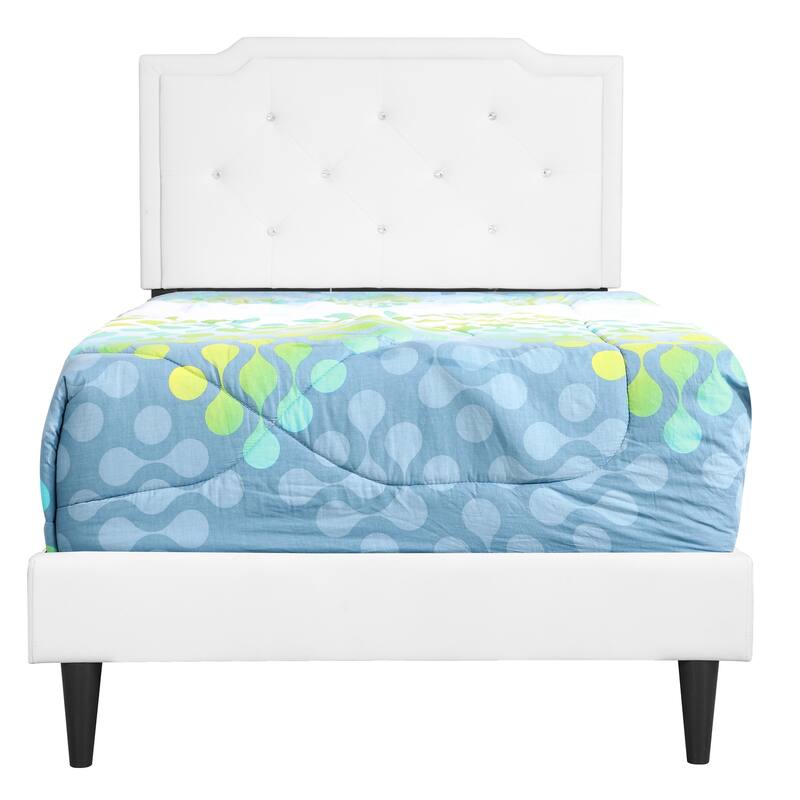 White Twin Bed - Casual Style Bedroom Furniture - Modern Design