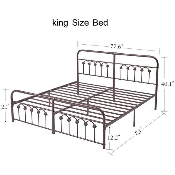 Platform Bed Frame with Headbaord and Slat，Twin/Full/Queen/King Size
