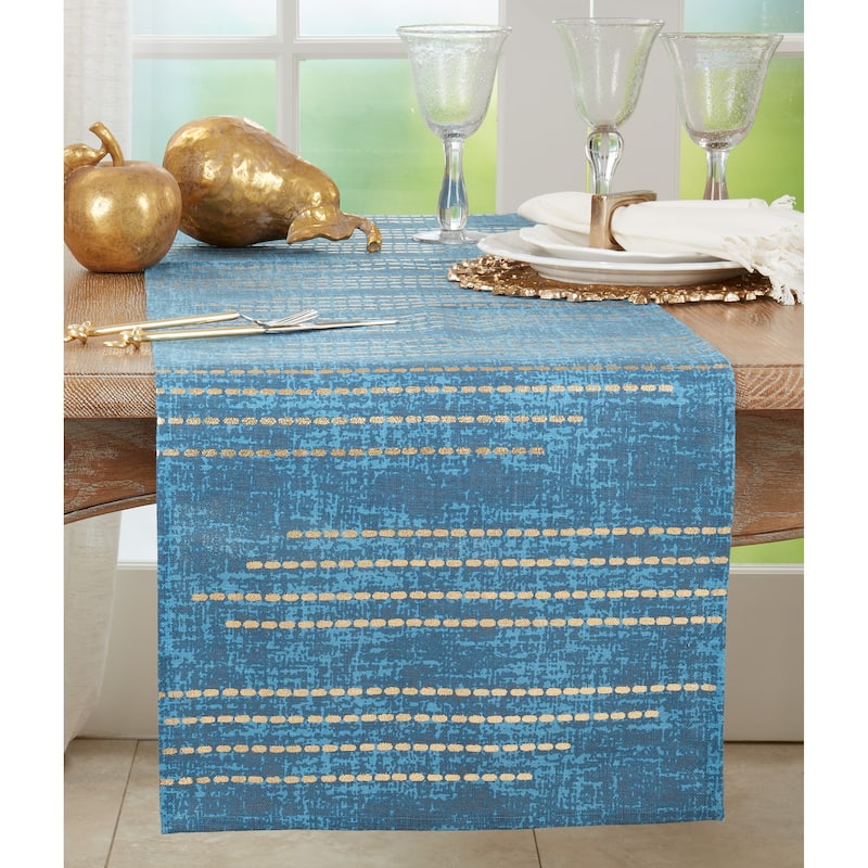 Dash Line Table Runner with Foil Print