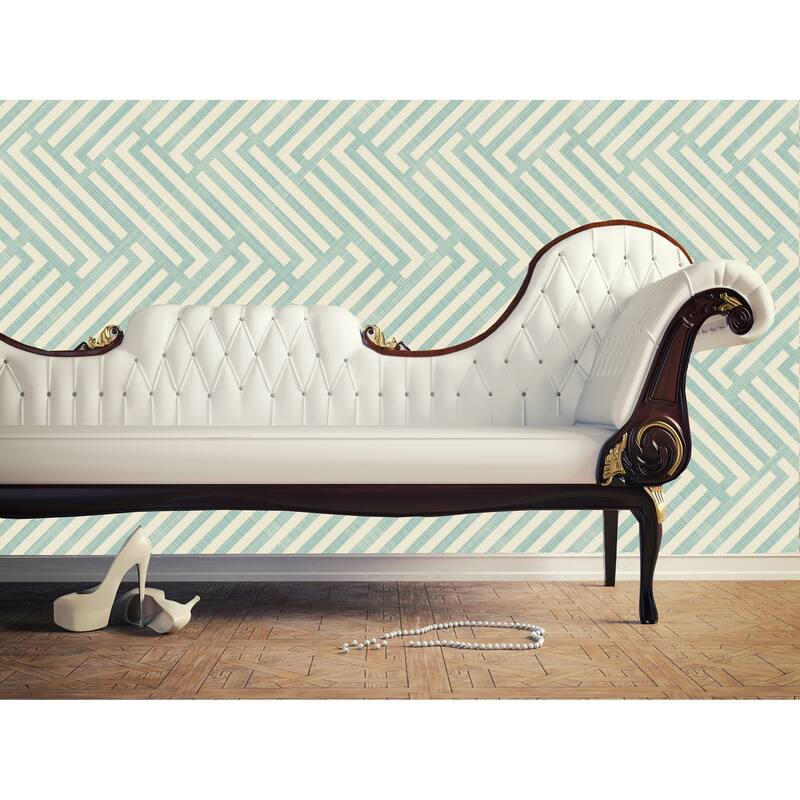 Green Modern Strips Removable Wallpaper - 10'ft H x 24''inch W