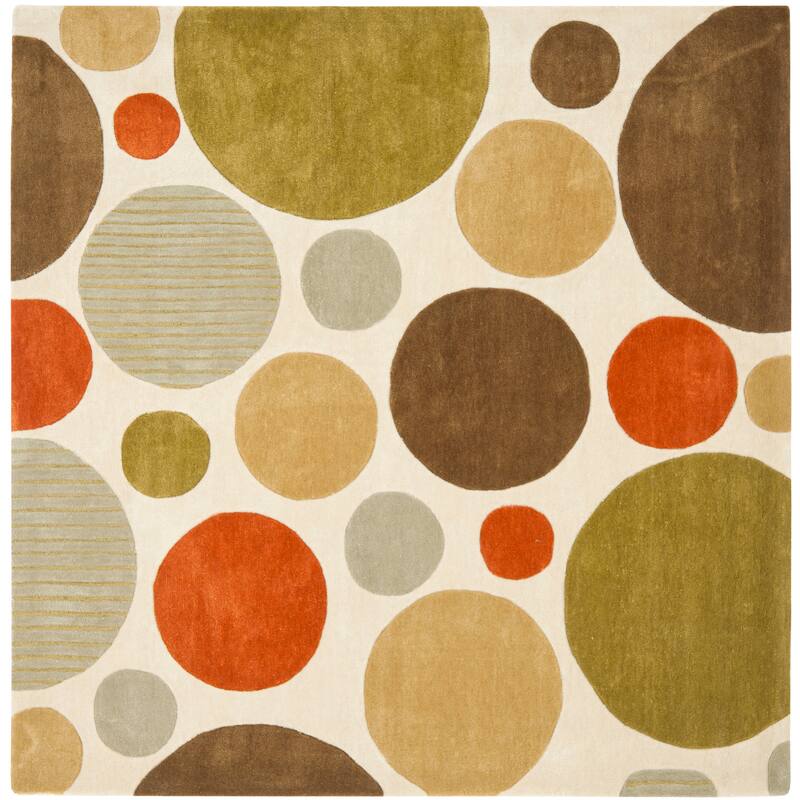 SAFAVIEH Handmade Modern Art Oprea Modern Polyester Rug - 7' Square - Ivory/Multi - Square