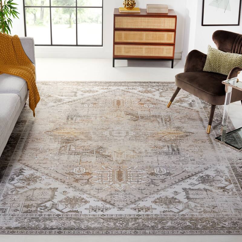 SAFAVIEH, Tucson Machine Washable Slip Resistant Therese Oriental Medallion