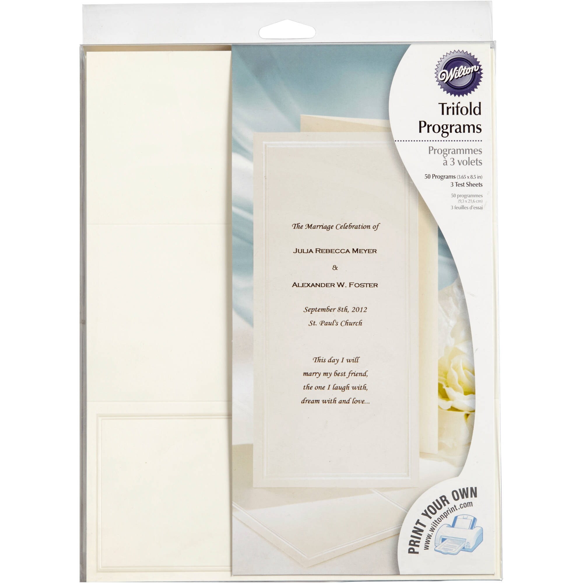 Shop Wilton Keeping Tradition Trifold Program Wedding Supply