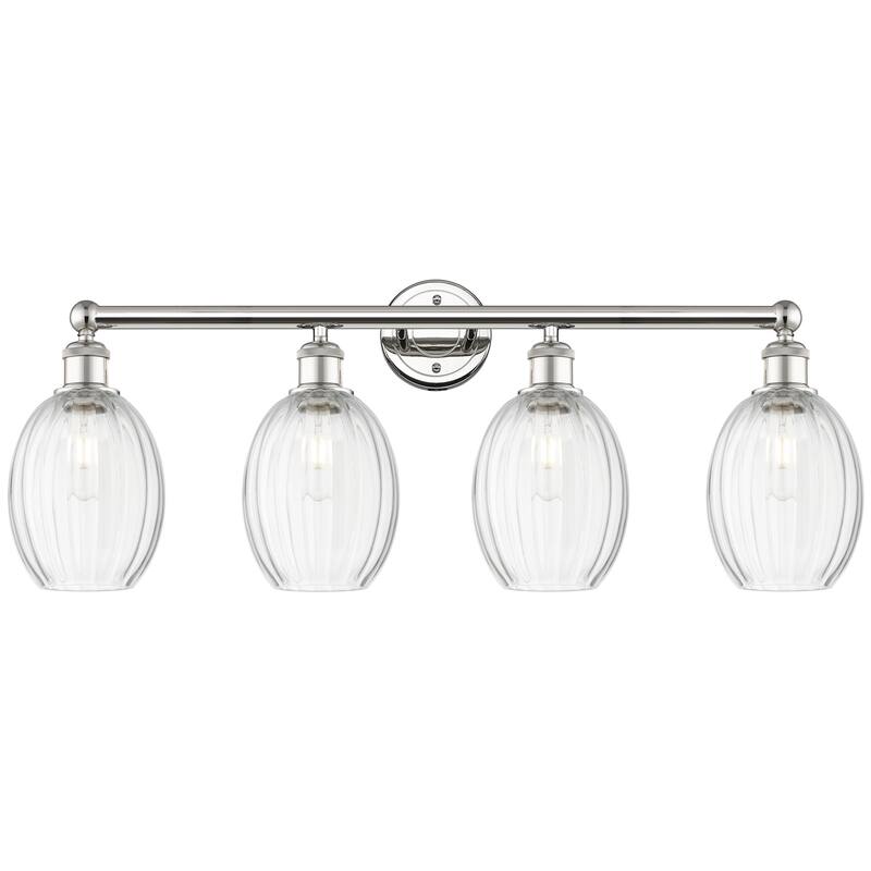Innovations Lighting Endless Possibilities Edison - Preston - 4 Light 33" Bulb Shade Bath Vanity Light - Clear/Polished Nickel