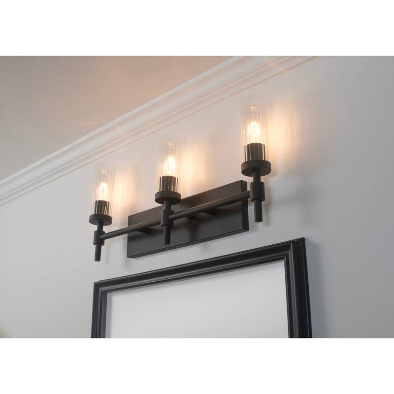 AFX HNTV2411MB Huntington 3 Light 24" Wide Vanity Light with Ribbed