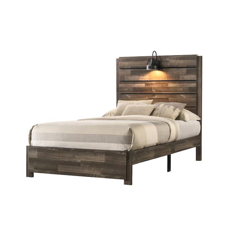 Edyth Brown LED Platform Bed - Full